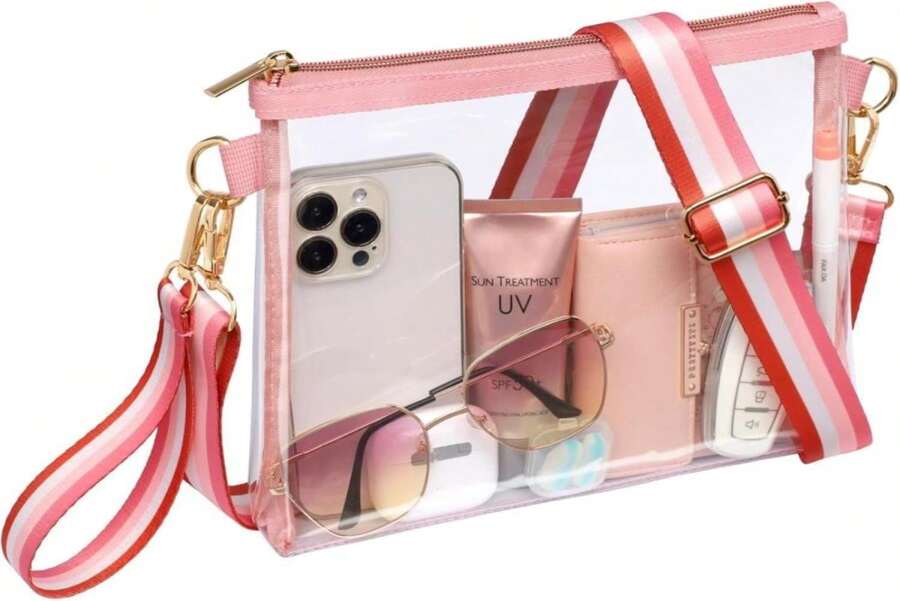 PACKISM Clear Bag For Stadium Events - Clear Purses For Women Stadium Crossbody, Concert Bag For Sports &Amp; Festival | Fashionable, Stadium Approved, Versatile, For Sports, For Concert - ColorC - 查看 1