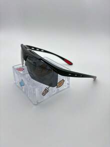 1 par de gafas de caballero ,lente de sobrepuesto con tres micas lente para graduar Tr90   estilo deportivo de gran tamaño  TPR - Negro - Ver 3