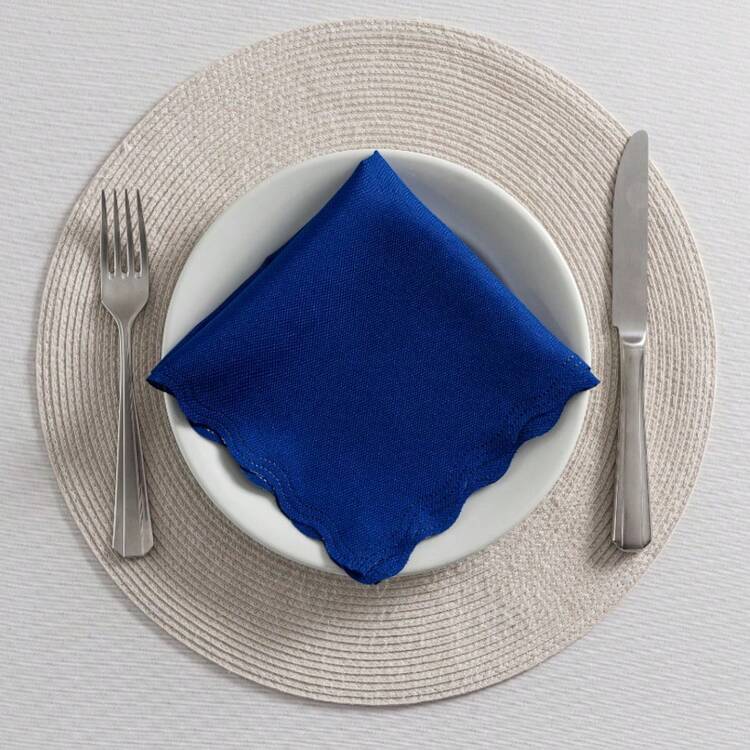 Fabric Napkin Set Of 50 Oxford Laser Finish - 寶藍色 - 查看 1