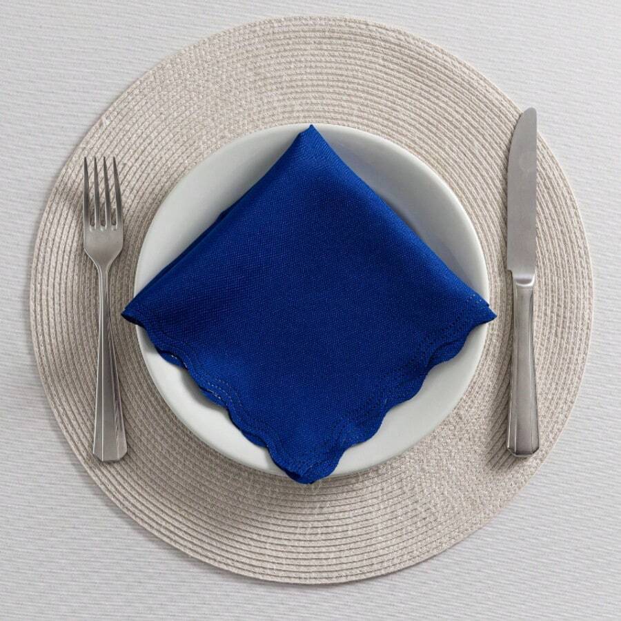Fabric Napkin Set Of 50 Oxford Laser Finish - 寶藍色 - 查看 1
