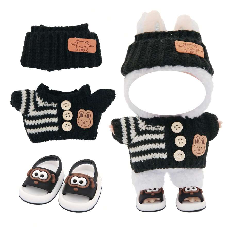 Sweater Headband Changeable Cute Big Eye Slippers, For Labubu, Holiday Costume, Holiday & Birthday Gift (Excluding Plush Doll) - Multicolor - View 1