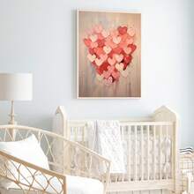 1幅帆布墙画 - 浣熊 | 情人节墙画，粉色情人节装饰，可爱浣熊礼物，俏皮爱心图案，心形绘画可打印模板 | 爱心礼物，艺术印刷品，迷人房间装饰，儿童房装饰 - 婴儿用品_ 带框婴儿房墙画，完美适用于游戏室装饰、婴儿房装饰、育儿室装饰、幼儿园装饰、男孩房装饰、女孩卧室装饰 - 彩色 - 查看 8