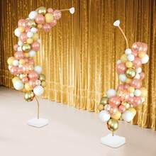 RibasuBB Upgraded Balloon Arch Stand Kit In Gold, Includes 1.5m & 2.5m Bendable Frames With Complete Accessories For Event Decor - A - View 10