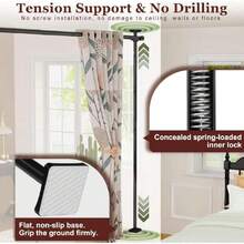 Room Divider For Room Separation, Tension Curtain Rods No Drilling, 4-10ft(H) 28-70inch(W) Adjustable Temporary Privacy Wall Divider, Heavy Duty Freestanding Space Partition Separator, Black,39832976 - màu đen - Xem 5