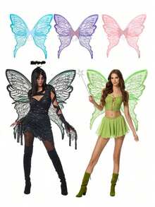 1PC Super Large Gold Foil Butterfly Wing, Shiny And Transparent Angel Fairy Wings, Adult Costume Props. Suitable For Various Holiday Parties, Bars,Elfears, And Christmas - Multicolor - View 4