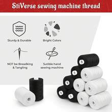 2/4/8pcs Black & White Durable Sewing Thread Set, High Tensile Strength, Ideal For Sewing Enthusiasts, Crafters And Home Mending - Perfect For Sewing, Embroidery And Garment Repair - 2 Black - View 7