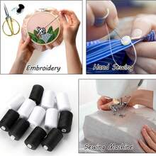 2/4/8pcs Black & White Durable Sewing Thread Set Sturdy High-Yield Thread With Strong Tensile Strength Ideal For Sewers, Crafters & Home Menders – Perfect For Sewing, Embroidery & Clothing Repairs - Multicolor - View 4