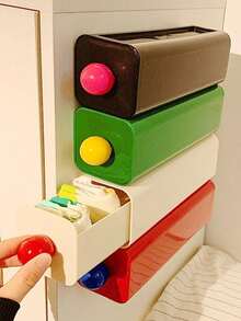 1pc Dopamine Themed Underwear & Socks Storage Box, Wall-Mounted Wardrobe Organizer