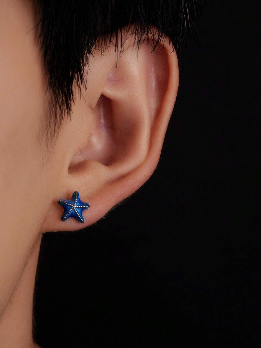 一对男女皆宜的海星耳钉，精致别致，尽显高端气质，适合日常佩戴、旅行、派对等场合。 - 彩色 - 查看 1