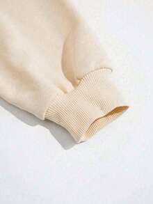 Cute Versatile Bow Pattern Women's Long Sleeve Pocket Casual Sweatshirt - Khaki - View 4