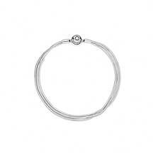 PANDORA 基本款心形情侣 DIY 蛇骨手链，925 银情侣基本款手链，送给女朋友、生日、圣诞节、母亲节的礼物，590719 - 銀色 - 查看 3