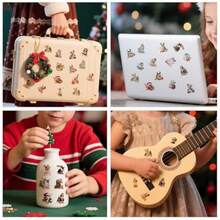 CYPN10 Hojas Tatuajes Navideños Luminosos para Rellenar Medias Navideñas de Niños Pegatinas de Tatuajes Temporales Luminosos para Decoraciones de Fiestas Navideñas Suministros de RegaloFashion - Multicolor - Ver 7