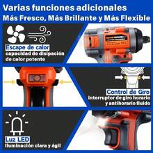 Llave De Impacto 2 Batería 1/2" Inalámbrica Eléctrica 600n.m,Incluye Juego Completo De Accesorios,Motor brushless - Naranja - Ver 8