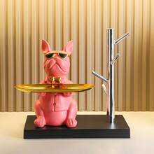 1pc French Bulldog Statue Tray, Decorative Resin Catchall Holder For Keys, Candy, Jewelry, Earrings, Coin Bank - Modern Decor French Bulldog Figurine For Entryway, Coffee Table, Office Desk, Home - One Size - View 7