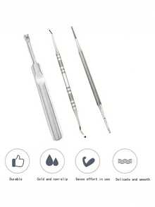 3pcs Stainless Steel Foot Care & Nail Grooming Kit - Includes Angled File And Double-Sided Nail Clipper - Multicolor - View 1