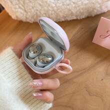 极简粉色格子耳机套，带挂绳，兼容华为Freebuds 7i、Freebuds 2、Freebuds SE3、Freebuds 5i、Pro 3耳机，可爱韩版风格 - 粉色 - 查看 6