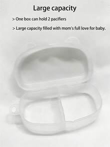 2-Slot Portable Baby Pacifier Case, Pacifier Holder Box For Travel And Outdoor, Transparent Pacifier Storage Container (Pacifiers Not Included)