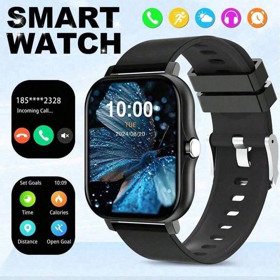 全新全触控高清时尚智能手表，具备无线通话功能（拨号、接听）、海量表盘、运动监测、消息通知、多应用提醒，兼容安卓和iOS手机，是送给男士和女士的完美礼物。