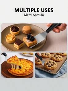 Meoky Stainless Steel Mini Spatula, Mini Spatula For Kitchen, Cooking Metal Spatula With Heat-Resistant Handle, Suitable For Pizza, Pancakes, Lasagna, Brownies, Cakes And Cookies - Silver - View 5