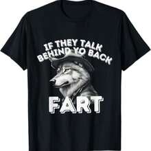 1 Pcs Casual 100% Cotton Men Soft Short Sleeve Tee, Funny Cool Wolf Meme Slogan Graphic Print For Summer Street Travel Concert Daily Party Outfits - 黑色165 - 查看 7
