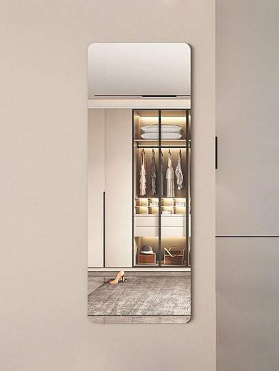 1pc DIY Acrylic Mirror, Bathroom Mirror Makeup Mirror, Unbreakable, Self-Adhesive, Peel And Stick, No Installation Required. Wall Decor Mirror, Square Mirror, Round Mirror, Heart-Shaped Mirror, Unbreakable, Waterproof Material, Self-Adhesive, Peel And Stick, Wall Decor Mirror. Bedroom Makeup Mirror, Bathroom Mirror, Office, Suitable For Various Wall Surfaces, Suitable For Various Environments, Helpful Home Accessory.