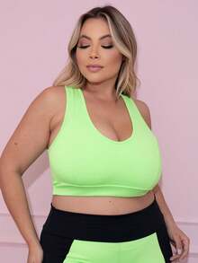 Plus Size Sports Bras - Màu xanh chanh - Xem 7