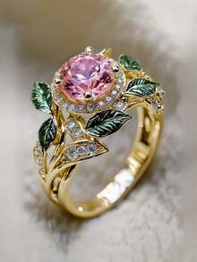 1 PC Elegant Cubic Zirconia Ring For Women For Wedding Engagement Anniversary Party Jewelry Valentine's Day Gift - 1# - View 9