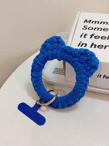 1pc Plush Short Wrist Strap, Yarn Owl Dopamine Hand Grip Phone Lanyard With Pad - Multicolor - View 4