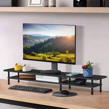 Soporte para dos monitores, soporte para ordenador, soporte para TV, soporte para escritorio, soporte para monitor con puertos de carga y USB, bancos de trabajo - Estilo 2 - Ver 7