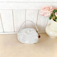 1个女孩3D花朵口红迷你手提包，带拉链，可爱托特包，适合斋月、购物、聚会、派对、日常使用 - A - 查看 10