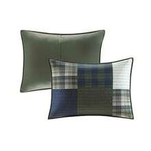 CYPNWoolrich Mill Creek - Juego de edredón reversible Estilo de cabaña invertido a color sólido colcha ligera para todas las estaciones capa de cama acogedora fundas a juego tamaño matrimonial/Queen color verde a cuadros 3 piezasFashion - 226553417 - Ver 6