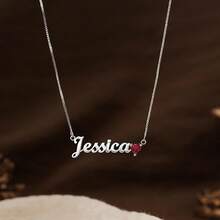 Custom Pendant Inlaid Heart Zirconia Necklace For Women Personalized Name And Birthstone Charm Necklaces Stainless Steel Jewelry Valentine's Day Gifts