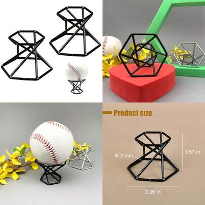 Metal Sphere Stand Premium Baseball Holder Crystal Ball Stand Sport Ball Display Rack Small Display Stand Ball Display Holder For Storage And Displaying Black