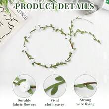 QY- Flower Crown Fairy Headband Fairy Crown Floral Wreath Headband Bohemian Style For Women Girls Wedding Party Vacation Floral Flower Garland Headwear Headbands Greenery 9 Colors 10pcs One Size -3788 - 9種顏色10件 - 查看 4