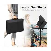 Tấm che nắng gấp gọn cho laptop, tấm chắn màn hình chống chói bảo mật cho laptop ngoài trời, phù hợp với laptop 12-16 inch, tấm che bảo vệ di động cho công việc ngoài trời. - màu đen - Xem 3