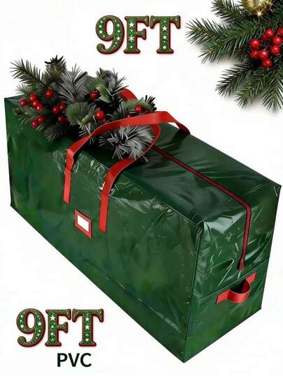 1pc Christmas Tree Storage Bag - Heavy Duty Large Capacity Organizer Bag, Suitable For 7.5/9ft Artificial Christmas Tree, With Durable Reinforced Handles And Double Zippers - Waterproof Material, Dust-Proof, Moisture-Proof, Insect-Proof.