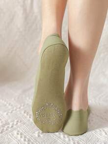 5双装女士透气薄款隐形硅胶防滑吸汗船袜，夏季 - 彩色 - 查看 9