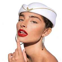 1 件复古 20 世纪 60 年代空姐帽 - 经典空姐帽，弧形帽檐和光滑的圆形帽顶，结构化设计，蓝色、红色、黑色、粉色、白色可选 - 优雅的航空主题派对装或休闲装，时尚女士无羽毛帽子，百搭复古别致配饰，采用光滑面料制成，具有经典航空美学 - 彩色 - 查看 9