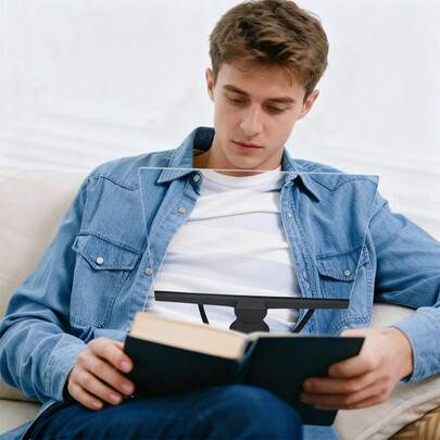 1개 3-In-1 핸즈프리 확대경, 블랙, 작은 텍스트를 보기 위한 5배 확대, 목에 걸거나, 책상에 놓거나, 휴대 가능