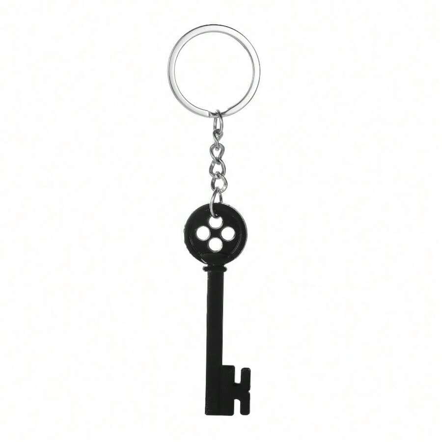 Keychain Halloween Mystery Door Key Pendant Necklace Black Button Pendant - 鑰匙扣 - 查看 1