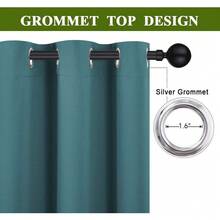 Patio Door Curtain Sound Blocking, Bedroom Privacy Room Divider Curtain Screen Partitions, Thermal Insulated Blackout Closet Sliding Door Curtain (1 Panel, 8.3ft Wide By 7ft Long, Gray) - 海藍綠 - 查看 2
