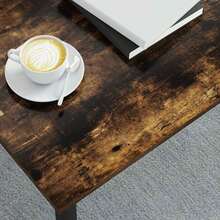 vidaXL Tavolo basso Chêne Fumé 100 x 100 x 45 cm Bois d'ingénierie - Grigio - Visualizzare 4