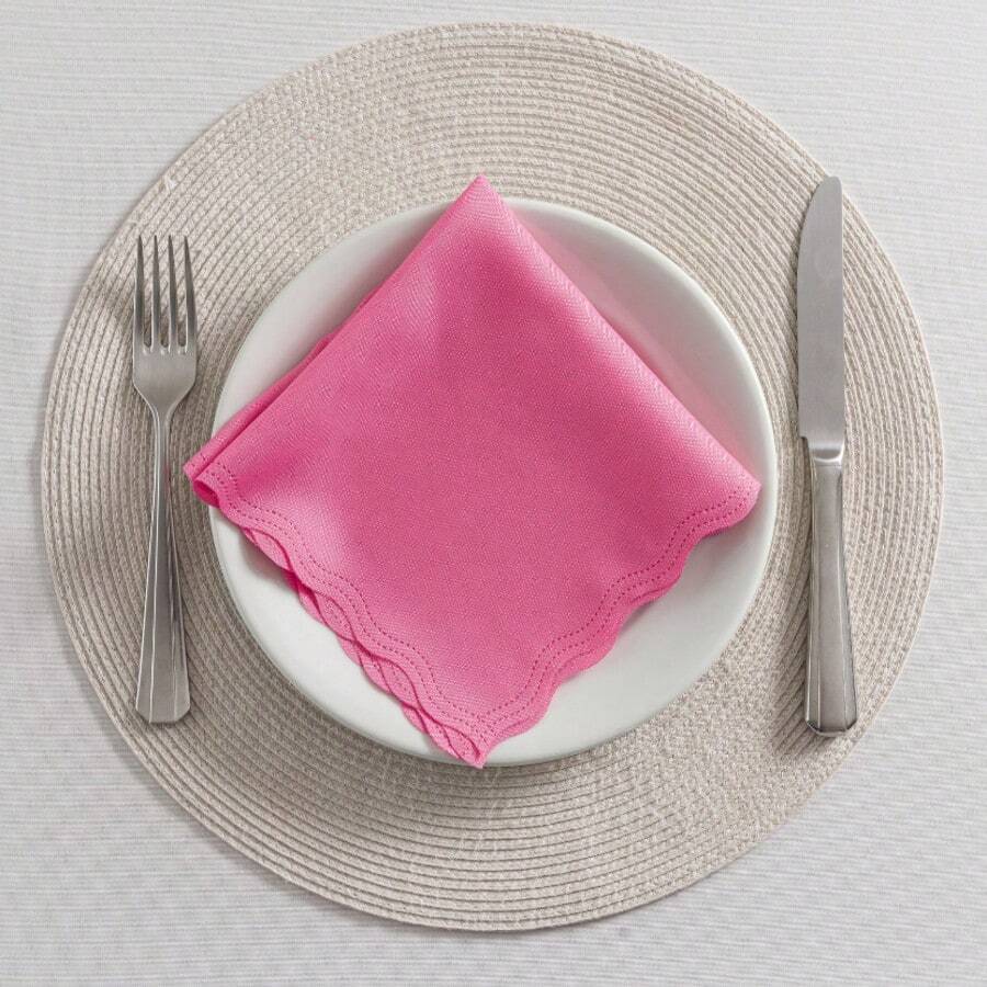 Fabric Napkin Set Of 50 Oxford Laser Finish - Hot Pink - View 1