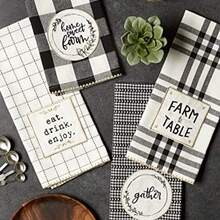 DII Home Sweet Farmhouse Kitchen Collection, Juego de paos de Cocina, 18 x 28 Pulgadas, Negro, 4 Unidades - Juego de 1 paño de cocina negro + 1 paño de cocina, 45 x 71 cm - Ver 3