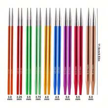 9pcs/Set Colorful Stainless Steel Detachable Circular Needles, Crochet Hooks, Interchangeable Connectors, Suitable For DIY Sweater, Scarf, Doll Knitting And Crocheting Projects, Gift For Knitting Enthusiasts - Crochet - View 2