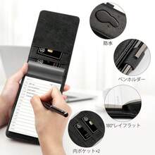 WEMATEメモ帳 A7 横罫縦型‐ドット入り‐時間スケジュール‐10個セット 撥水カバー1枚 金属ボールペン1本 4種類内ページ8冊 カードポケットandペンホルダー付き 会議メモ帳 日々の記録-ローズゴールド - ブラウン - チェックする 3