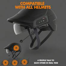 V4 Plus Motorcycle Helmet With Bluetooth Headset, Bluetooth 5.4 Wireless Intercom, Equipped With 800m BT Intercom, 850mAh Battery Capacity, Suitable For 4 Riders To Use Simultaneously - AA - View 11