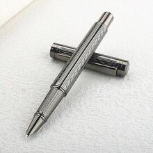 枪灰色网状纽扣钢笔，金属雕刻商务签名书写笔 - 3266 - 查看 9