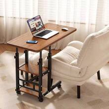 Doublelayer Metal Foldable Desk With Wheels Storage Rack Adjustable Height And Spacious Tabletop Versatile For Studying Working And Relaxing Perfect For Bedrooms Living Rooms & Offices, Bedside Table. - 白色 - 查看 9