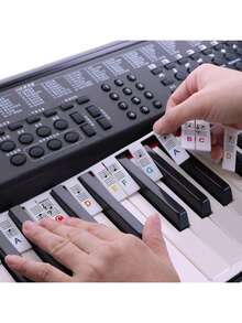 Miếng dán phím đàn piano có thể tháo rời, phù hợp với đàn piano 88 phím kích thước đầy đủ GICUNK bằng silicon, có thể tái sử dụng. - Nhiều màu - Xem 5